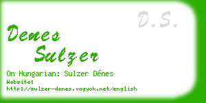 denes sulzer business card