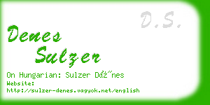 denes sulzer business card